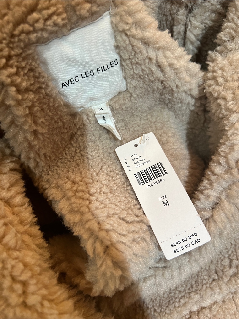 Anthropologie Avec Les Filles Brown Faux Shearling Trim Trench Coat Medium - Picture 7 of 12